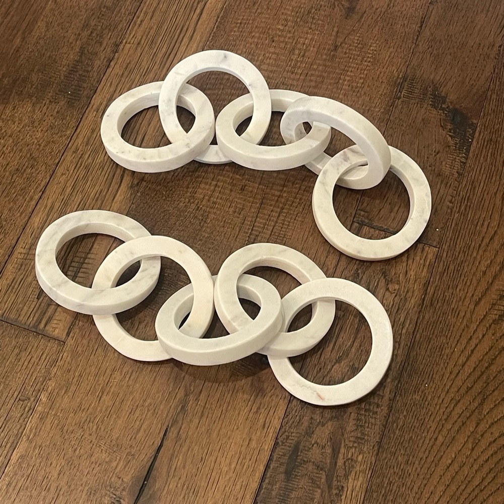 Set of 2 Marble Interlocking Chain Decor / Bookshelf / Office / Home